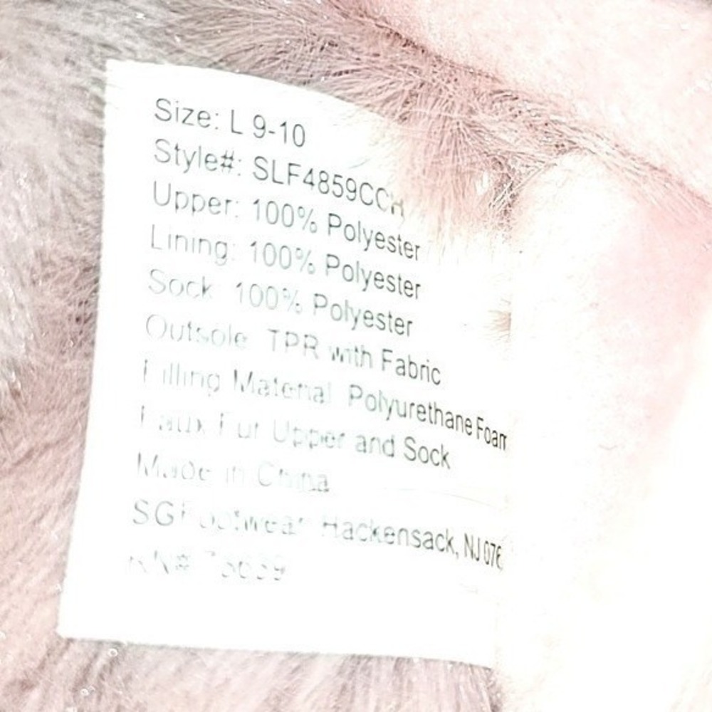 Chinese Laundry Pink Faux Fur Cross Band Slippers NWOT L 9-10 Plush Slide - Picture 7 of 9